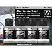Metal Colour Aluminium Dope 4 Colour Acrylic Paint Set
