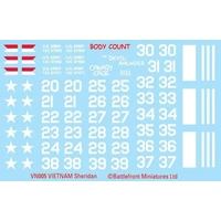 Flames of War: Vietnam - Sheridan Decal Sheet
