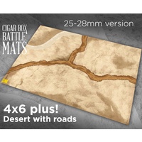 Battle Mat: 4x6' Desert with Roads (20-28mm Scale)