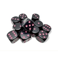 Opaque 16mm d6 Black/pink Dice Block (12 dice)