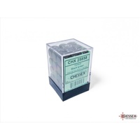 Opaque 12mm d6 Black/green Dice Block (36 dice)