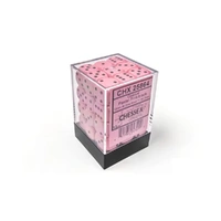 Opaque 12mm d6 Pastel Pink/black Dice Block (36 dice)
