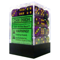 Gemini 12mm d6 Green-Purple/gold Dice Block (36 dice)