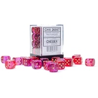 Gemini 12mm d6 Translucent Red-Violet/gold Dice Block (36 Dice)