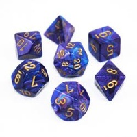 Lustrous Purple/Gold Polyhedral Roleplaying Dice Set (7)