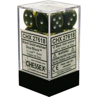 Leaf D6 16mm Black Gold/Silver (12)