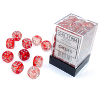 Nebula 12mm d6 Red/silver Luminary Dice Block (36 dice)