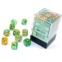 Nebula 12mm d6 Spring/white Luminary Dice Block (36 dice)