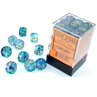 Nebula 12mm d6 Oceanic/gold Luminary Dice Block (36 Dice)