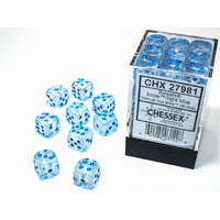 Borealis 12mm d6 Icicle/light blue Luminary Dice Block