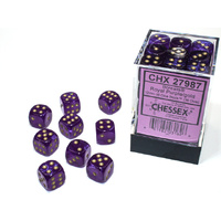 Borealis 12mm d6 Royal Purple/gold Luminary Dice ( 36)