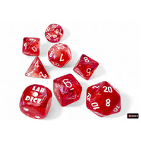 Borealis Passion/white Luminary Polyhedral 7-Dice Set