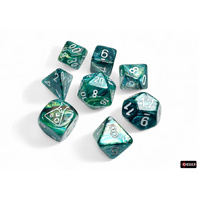 Lustrous Neptune/grey Polyhedral 7-Dice Set