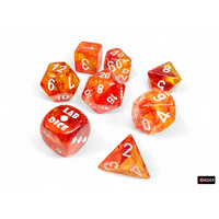 Nebula Molten/white Luminary Polyhedral 7-Dice Set