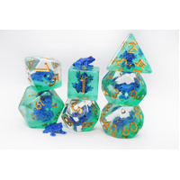 Dark Blue Frog RPG Dice Set