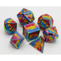 Pansexual Pride Flag - Metal RPG Dice Set