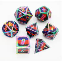 Polyamorous Pride Flag - Metal RPG Dice Set
