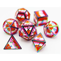 Lesbian Pride Flag - Metal RPG Dice Set