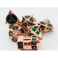 Dice 51: Emerald Meteor Shower - Metal RPG Dice Set