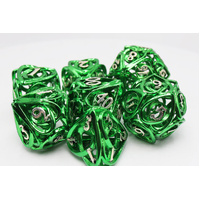 Hollow Hearts: Green - Metal RPG Dice Set