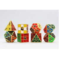 Puzzle Cube: Gold - Metal 8 piece Dice Set