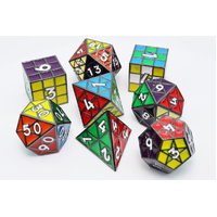 Puzzle Cube: Midnight Metal - Metal 8 piece Dice Set