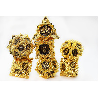 Floral Starburst: Blackout Viola - Metal RPG Dice Set