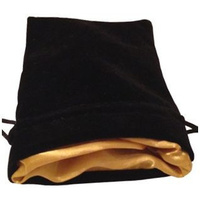 Velvet Dice Bag: Black with Gold Satin Lining
