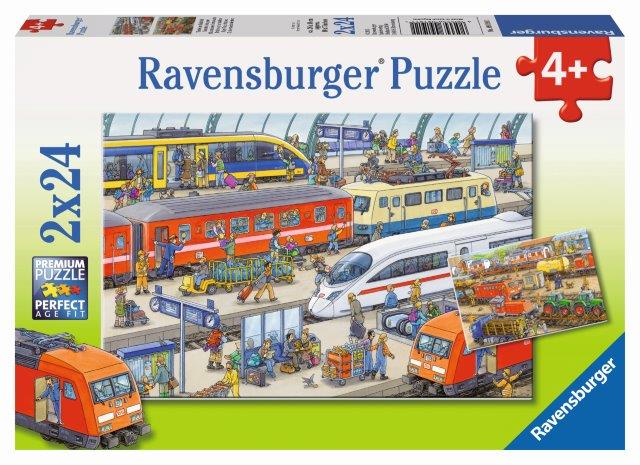 Ravensburger: Busy Train Station Puzzle 2x24pc