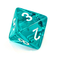 Single Transparent 16mm D8 Dice - Random Colours