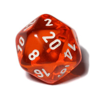 Single Transparent 16mm D20 Dice - Random Colour