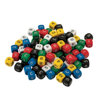 Numbered Dice - Single Opaque 16mm D6 Dice - Random Colour
