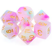 TMG RPG Dice: Serendipity - White/Pink Jade Opaque Set (7)