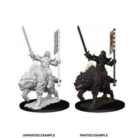 Pathfinder Deep Cuts Unpainted Minis : Orc on Dire Wolf