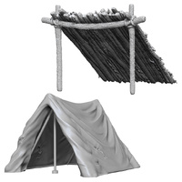 Pathfinder Battles Deep Cuts Unpainted Minis: Tent & Lean-To
