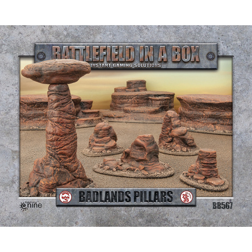 Battlefield in a Box: BFBB567 Badlands Pillars - Mars (x5) - 30mm