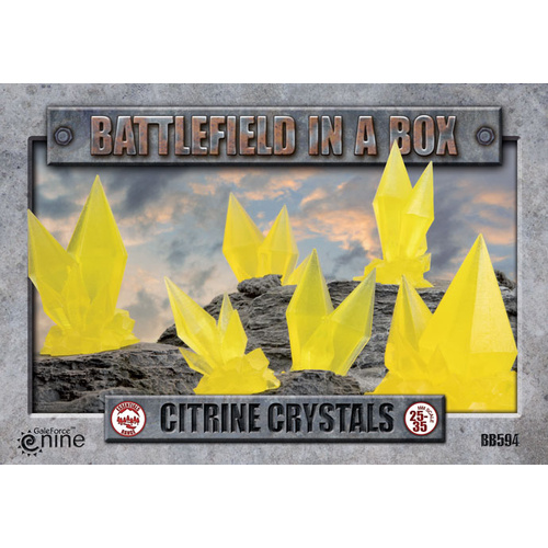Battlefield in a Box: BB594 Citrine Crystals (Yellow) - 30mm (6 pc)