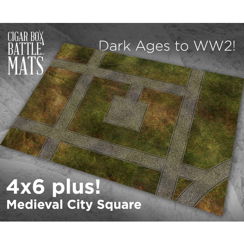 Battle Mat: 4x6 Medieval City Square (20-28mm Scale)