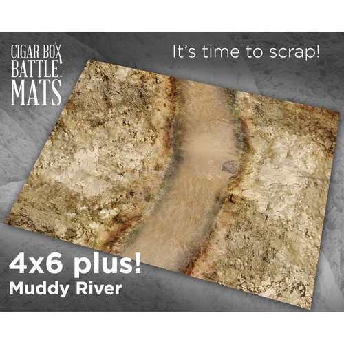 Battle Mat: 4x6 Muddy River (10-28mm Scale)