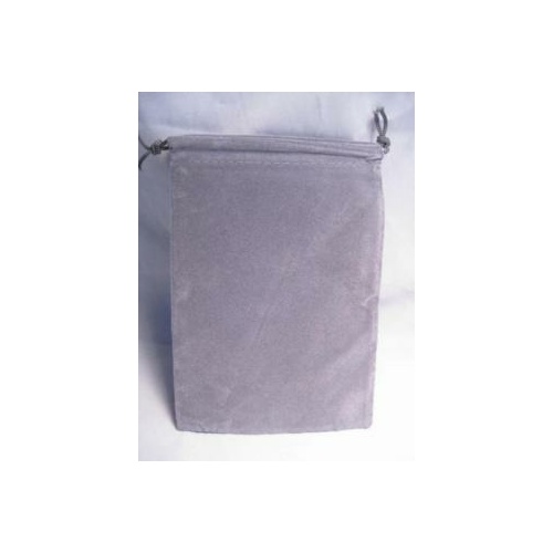 Grey Velour Dice Pouch: Small