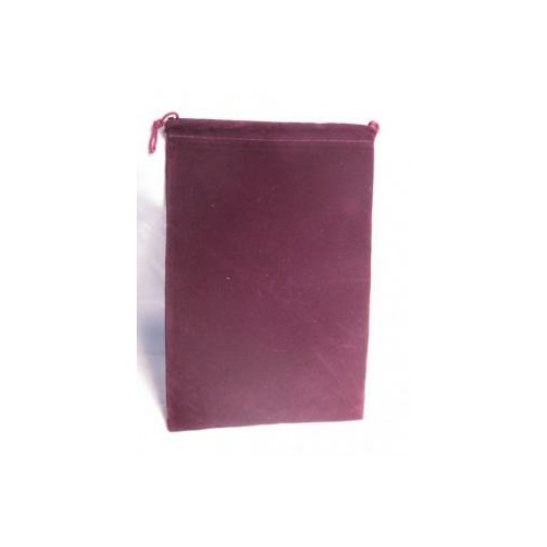 Burgundy Velour Dice Pouch: Large