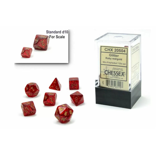 Glitter Mini Ruby Red/Gold 7-Die Set