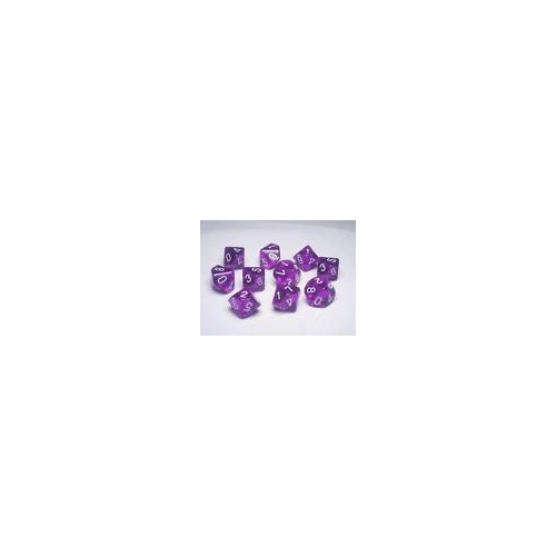 Purple/White Translucent d10 Set (10)