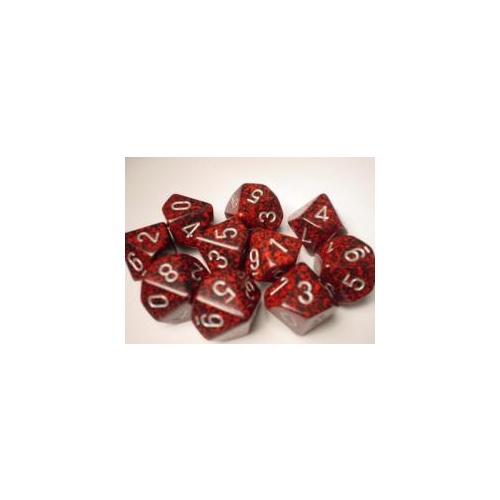 D10 Dice Set: Silver Volcano Speckled (10)