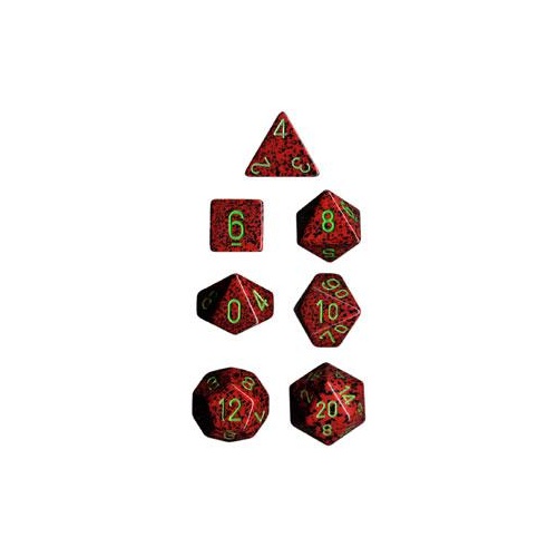 Speckled Poly Strawberry Dice Set (7)