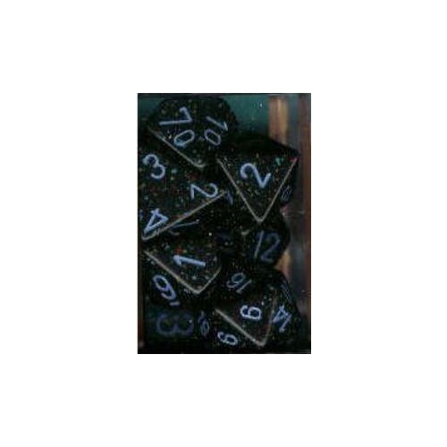 Speckled Blue Stars Polyhedral Roleplaying Dice Set (7)