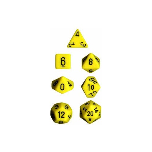 Opaque Yellow/Black Polyhedral Roleplaying Dice Set (7)
