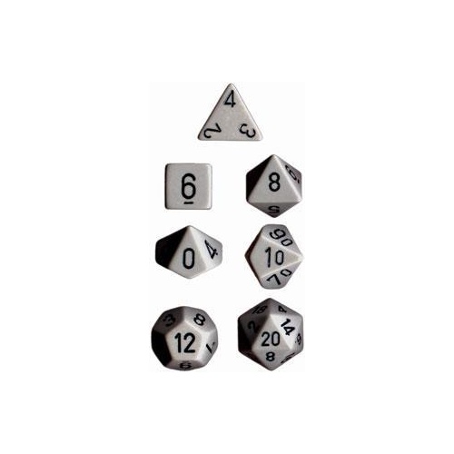 Opaque Grey/Black Polyhedral Roleplaying Dice Set (7)