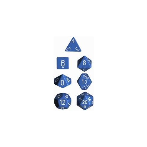 Opaque Light Blue/White Polyhedral Roleplaying Dice Set (7)