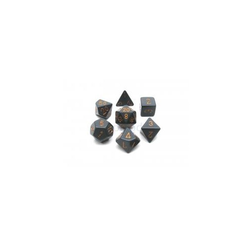 Opaque Dark Grey/Copper Polyhedral Roleplaying Dice Set (7)